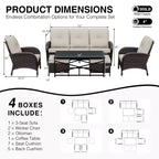 UPTIOT Premium Outdoor Patio Set with Coffee Table & High-Density Cushions for Garden Relaxation