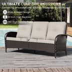 UPTIOT Premium Outdoor Patio Set with Coffee Table & High-Density Cushions for Garden Relaxation
