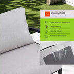 Aluminum Patio Swivel Chair Set of 3, Outdoor Patio Furniture Set with Sunbrella Cushions and Side Table for Deck, Garden or Balcony-Panipeachy