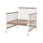 3-PCS Boho Patio Furniture Set with 2 Lounge Chairs & Glass Top Side Table, Outdoor Conversation Set for Backyard or Poolside-Panipeachy