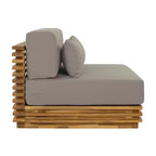Christopher Knight Home Weston Patio Modern Acacia Wood Club Chair and Side Table 2-Piece Chat Set with Cushions