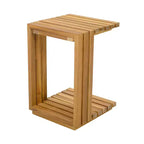 Christopher Knight Home Weston Patio Modern Acacia Wood Club Chair and Side Table 2-Piece Chat Set with Cushions
