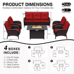 UPTIOT Outdoor Fire Pit Lounge Set with 4 Chairs, Sofa & Weatherproof Design for Ultimate Patio Entertaining