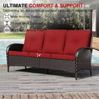 UPTIOT Outdoor Fire Pit Lounge Set with 4 Chairs, Sofa & Weatherproof Design for Ultimate Patio Entertaining