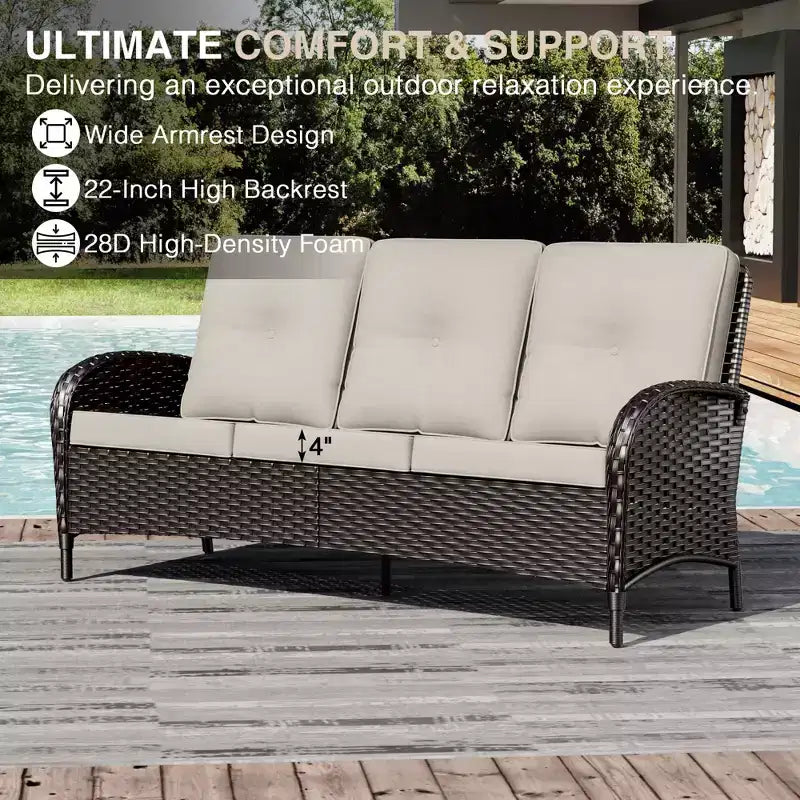 UPTIOT Outdoor Fire Pit Lounge Set with 4 Chairs, Sofa & Weatherproof Design for Ultimate Patio Entertaining