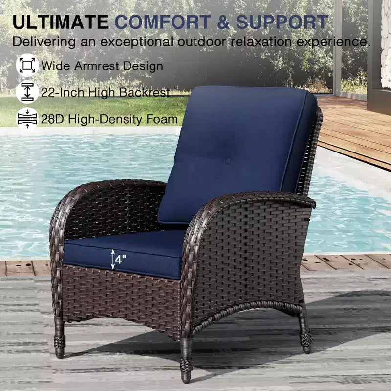 UPTIOT Outdoor Modular Sectional Set with 2 Sofas, Chairs, Ottomans & Weatherproof Coffee Table