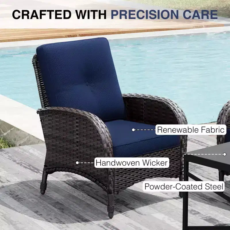 UPTIOT Outdoor Modular Sectional Set with 2 Sofas, Chairs, Ottomans & Weatherproof Coffee Table