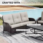 UPTIOT Outdoor Modular Sectional Set with 2 Sofas, Chairs, Ottomans & Weatherproof Coffee Table
