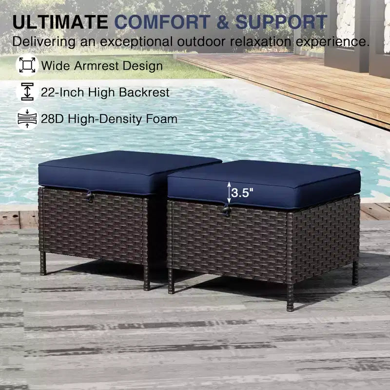 UPTIOT 8-Piece Outdoor Patio Set with 3-Seat Sofa, Swivel Chairs, Wicker Chairs, Ottomans & Side Table for Ultimate Comfort
