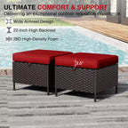 UPTIOT 8-Piece Outdoor Patio Set with 3-Seat Sofa, Swivel Chairs, Wicker Chairs, Ottomans & Side Table for Ultimate Comfort