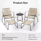 GDFStudio Adelle 5-Piece Outdoor Conversation Chat Set with Armchairs, Ottomans and Side Table