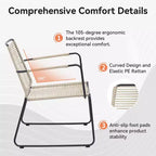 GDFStudio Adelle 5-Piece Outdoor Conversation Chat Set with Armchairs, Ottomans and Side Table