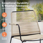 GDFStudio Adelle 5-Piece Outdoor Conversation Chat Set with Armchairs, Ottomans and Side Table