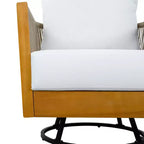 Christopher Knight Home Hiroshi Modern 2 Piece Acacia Patio Swivel Chair and Side Table Set with Handwoven Rope Design