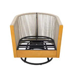 Christopher Knight Home Rahul Modern 3 Piece Acacia Patio Swivel Chairs with Rope Design and Bistro Table Set
