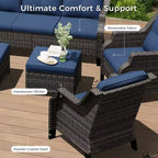 UPTIOT Premium Outdoor Lounge Set with Rotating Chairs and Coffee Table