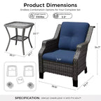 UPTIOT Premium Outdoor Lounge Set with Rotating Chairs and Coffee Table