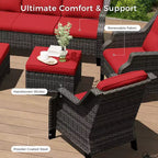 UPTIOT Premium Outdoor Lounge Set with Rotating Chairs and Coffee Table