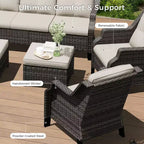 UPTIOT Premium Outdoor Lounge Set with Rotating Chairs and Coffee Table
