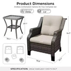 UPTIOT Premium Outdoor Lounge Set with Rotating Chairs and Coffee Table