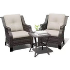 UPTIOT Premium Outdoor Lounge Set with Rotating Chairs and Coffee Table