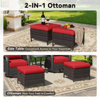UPTIOT Outdoor Rocking Chair Set with Ottoman and Coffee Table