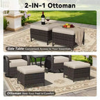 UPTIOT Outdoor Rocking Chair Set with Ottoman and Coffee Table