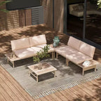 LAUSAINT HOME Patio Furniture Set, Outdoor Metal Frame Patio Conversation Sets with Coffee Table for Garden, Poolside