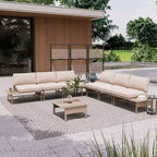 LAUSAINT HOME Patio Furniture Set, Outdoor Metal Frame Patio Conversation Sets with Coffee Table for Garden, Poolside