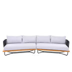 Christopher Knight Home Lucas 4 Piece Outdoor Rope Woven Acacia and Iron Seating Set