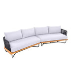 Christopher Knight Home Lucas 4 Piece Outdoor Rope Woven Acacia and Iron Seating Set