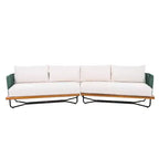 Christopher Knight Home Lucas 4 Piece Outdoor Rope Woven Acacia and Iron Seating Set
