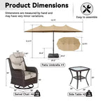 UPTIOT Outdoor Patio Set with Rocking Chairs, Side Tables & 15FT Sun Umbrella for Garden Relaxation