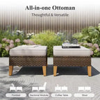 Captiva Designs 11pc Outdoor Wicker Rattan Patio Half-Moon Curved Sectional Sofa Conversation Set with Cushioned Ottoman