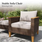 Captiva Designs 11pc Outdoor Wicker Rattan Patio Half-Moon Curved Sectional Sofa Conversation Set with Cushioned Ottoman