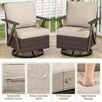 Bestier Patio Furniture Set, Outdoor Conversation Set with Thick Cushion Sofa Chairs Coffee Table for Garden Backyard Porch