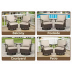 Bestier Patio Furniture Set, Outdoor Conversation Set with Thick Cushion Sofa Chairs Coffee Table for Garden Backyard Porch