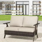 Bestier Patio Furniture Set, Outdoor Conversation Set with Thick Cushion Sofa Chairs Coffee Table for Garden Backyard Porch