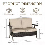 Bestier Patio Furniture Set, Outdoor Conversation Set with Thick Cushion Sofa Chairs Coffee Table for Garden Backyard Porch