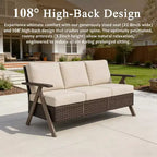 Bestier Patio Furniture Set, Outdoor Conversation Set with Thick Cushion Sofa Chairs Coffee Table for Garden Backyard Porch