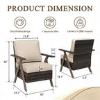 Bestier Patio Furniture Set, Outdoor Conversation Set with Thick Cushion Sofa Chairs Coffee Table for Garden Backyard Porch