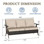 Bestier Patio Furniture Set, Outdoor Conversation Set with Thick Cushion Sofa Chairs Coffee Table for Garden Backyard Porch