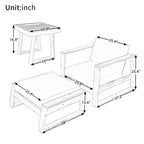 GDFStudio Camille Acacia Wood Outdoor Lounge Chair and Ottoman Set with Cushions
