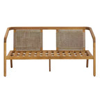 Christopher Knight Home Nolan Patio Acacia Wood and Wicker 2-Piece Loveseat Set with Coffee Table and Cushions