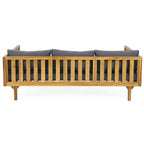 Christopher Knight Home Claremont Patio Modern Acacia Wood 4-Piece Conversation Set Cushions