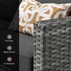 HOMLUX 5-Piece Outdoor Patio Furniture Set: 3-Seater + 2 Chairs + 2 Ottomans
