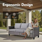 HOMLUX 5-Piece Outdoor Patio Furniture Set: 3-Seater + 2 Chairs + 2 Ottomans