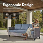 HOMLUX 5-Piece Outdoor Patio Furniture Set: 3-Seater + 2 Chairs + 2 Ottomans