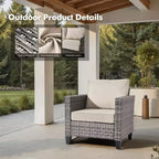HOMLUX 5-Piece Outdoor Patio Furniture Set: 3-Seater + 2 Chairs + 2 Ottomans