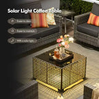 HOMLUX Outdoor 6-Piece Sofa Set w/ Ottomans & Rattan Coffee Table, Ergonomic Gray Design